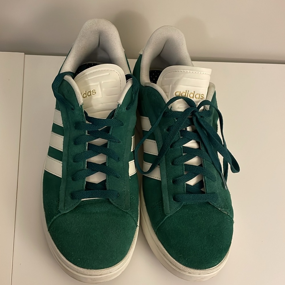 Green Suede Adidas Court Sambas Sneakers